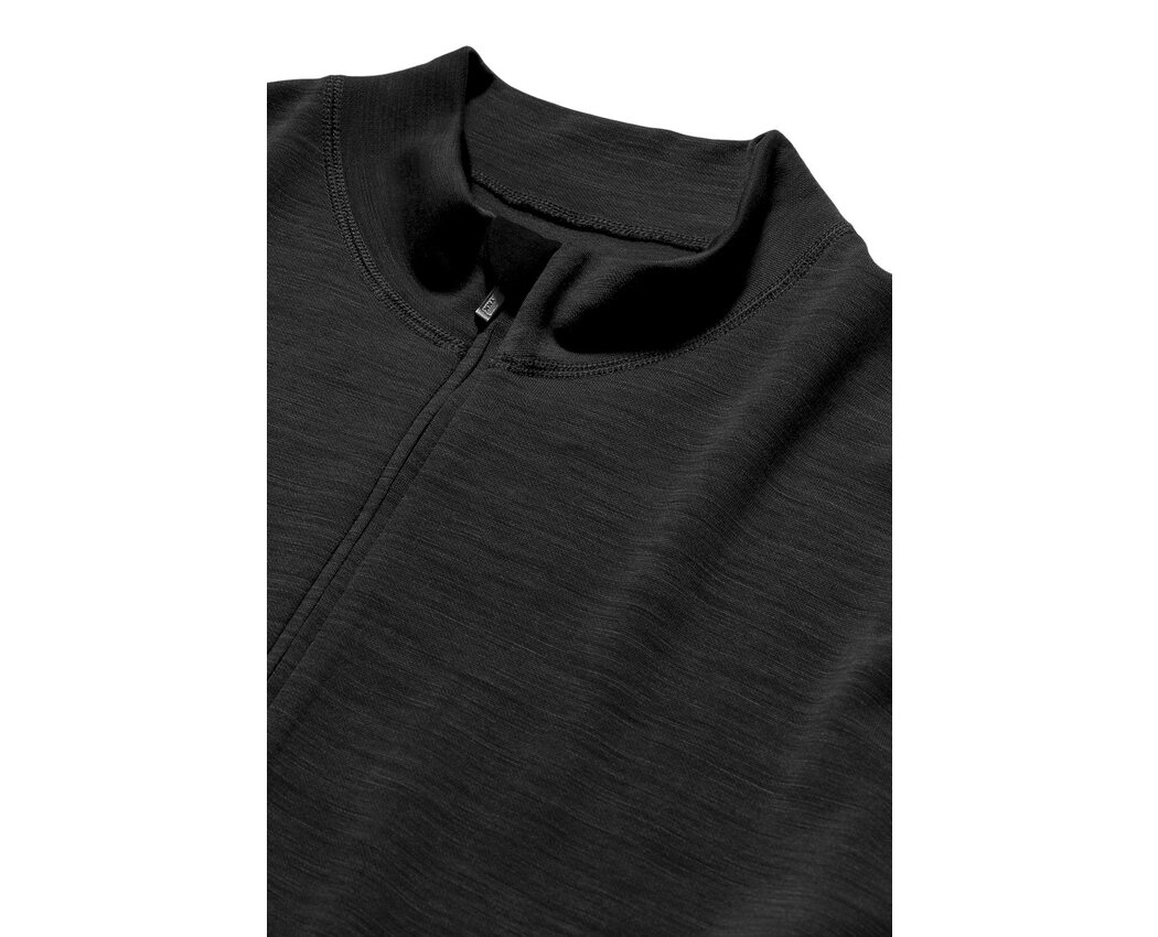 Wool/Bamboo Half Zip Sweater Black XX-Large 