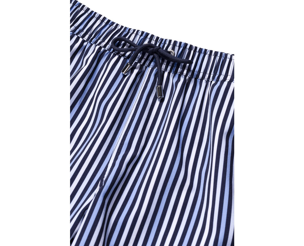 Classic Pinstripe Swimshort White/Blue X-Large 